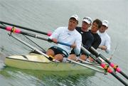 30 August 2007; The Irish Heavyweight Men's Four (M4-), left to right, Alan Martin, stroke, Sean Casey, 3rd seat, Cormac Folan, 2nd seat, and Sean O'Neill, bow, before the Men's four semi-final during the 2007 World Rowing Championships, Oberschleissheim, Munich, Germany. Picture credit: David Maher / SPORTSFILE