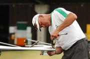 30 August 2007; Team Ireland rowing head coach, Harald Jahrling, prepares the Lightweight mens four's boat for practice during the 2007 World Rowing Championships. Oberschleissheim, Munich, Germany. Picture credit: David Maher / SPORTSFILE