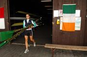 30 August 2007; Sinead Jennings, member of the Lightweight Womens Two's, carries the oar's from the boathouse for practice during the 2007 World Rowing Championships, Oberschleissheim, Munich, Germany. Picture credit: David Maher / SPORTSFILE