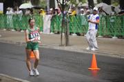31 August 2007; Ireland's Olive Loughnane, 132, is watched by a race judge while competing in the Women's 20km Walk Final where she finished in 17th place in a time of 1:36.00. The 11th IAAF World Championships in Athletics, Nagai Stadium, Osaka, Japan. Picture credit: Brendan Moran / SPORTSFILE  *** Local Caption ***