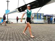 31 August 2007; Orla Duddy, Ireland, carries her boat back to the boathouse after winning the Lightweight Women's Single Sculls C Final, at the 2007 World Rowing Championships, Oberschleissheim, Munich, Germany. Picture credit: David Maher / SPORTSFILE