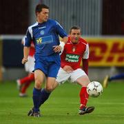 31 August 2007; Paul McCarthy, Waterford United, in action against Michael Keane, St. Patrick's Athletic. eircom League of Ireland Premier Division, St. Patrick's Athletic v Waterford United, Richmond Park, Dublin. Picture Credit; Stephen McCarthy / SPORTSFILE