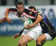 31 August 2007; Mark Keyttle, Ulster, is tackled by Chris Hughes, Leeds Carnegie. Pre-season friendly, Ulster v Leeds Carnegie, Ravenhill, Belfast, Co. Antrim. Picture Credit; John Dickson / SPORTSFILE