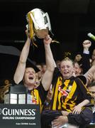 2 September 2007; Kilkenny's Henry Shefflin lifts the Liam MacCarthy cup with Darragh McGarry, son of James McGarry. Guinness All-Ireland Senior Hurling Championship Final, Kilkenny v Limerick, Croke Park, Dublin. Picture credit; Pat Murphy / SPORTSFILE