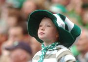 2 September 2007; A young Limerick supporter watches the final minutes of the game. Guinness All-Ireland Senior Hurling Championship Final, Kilkenny v Limerick, Croke Park, Dublin. Picture credit; Pat Murphy / SPORTSFILE