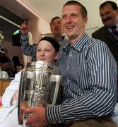 3 September 2007; Kilkenny captain Henry Shefflin with Aoife Kirwan, age 11, from Wexford, and the Liam MacCarthy Cup on a visit to Our Lady's Hospital for Sick Children. Crumlin, Dublin. Picture credit; Pat Murphy / SPORTSFILE
