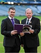 6 January 2015; Liam Sheedy, left, Chairman of the Hurling 2020 Committee, and Uachtarán Chumann Lúthchleas Gael Liam Ó Néill at the launch of Hurling 2020 Committee Report. Croke Park, Dublin. Photo by Sportsfile
