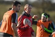 6 January 2015; Munster assistant coach Ian Costello, right, and Conor Murray during squad training ahead of their Guinness PRO12, Round 13, game against Zebre on Saturday. Munster Rugby Squad Training, Cork Institute of Technology, Bishopstown, Cork. Picture credit: Diarmuid Greene / SPORTSFILE