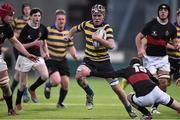 6 January 2015; Niall McCann, Skerries Community College, is tackled by Rys Butler, The High School. Bank of Ireland Leinster Schools Vinny Murray Cup 1st Round, The High School v Skerries Community College. Donnybrook Stadium, Donnybrook, Dublin. Picture credit: David Maher / SPORTSFILE