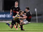 6 January 2015; Dan Downing, Skerries Community College, is tackled by Colin Jackson, The High School. Bank of Ireland Leinster Schools Vinny Murray Cup 1st Round, The High School v Skerries Community College. Donnybrook Stadium, Donnybrook, Dublin. Picture credit: David Maher / SPORTSFILE