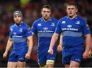 26 December 2014; Leinster players, from left, Isaac Boss, Jack Conan and Tadhg Furlong. Guinness PRO12, Round 11, Munster v Leinster. Thomond Park, Limerick. Picture credit: Stephen McCarthy / SPORTSFILE