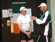 31 August 2007; Team Ireland rowing head coach, Harald Jahrling, right, with Sean Casey, member of the heavyweight men's four's, before training at the 2007 World Rowing Championships, Oberschleissheim, Munich, Germany. Picture credit: David Maher / SPORTSFILE