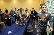 7 September 2007; Republic of Ireland captain Robbie Keane at the end of a press conference. Republic of Ireland Press Conference. Danube Hotel, Bratislava, Slovakia. Picture credit; David Maher / SPORTSFILE