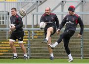 9 January 2015; Ulster players, from left, Sean Reidy, Rory Best and Ian Humphreys during their captain's run ahead of their Guinness PRO12, Round 13, match against Benetton Treviso on Sunday. Ulster Rugby Squad Captain's Run, Kingspan Stadium, Ravenhill Park, Belfast. Picture credit: John Dickson / SPORTSFILE