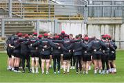 9 January 2015; Ulster players form a huddle during their captain's run ahead of their Guinness PRO12, Round 13, match against Benetton Treviso on Sunday. Ulster Rugby Squad Captain's Run, Kingspan Stadium, Ravenhill Park, Belfast. Picture credit: John Dickson / SPORTSFILE