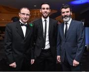 9 January 2015; Republic of Ireland manager Martin O'Neill, left, with assistant manager Roy Keane and Cork City goalkeeper Mark McNulty at the SSE Airtricity SWAI Personality of the Year Awards 2014. The Conrad Hotel, Earlsfort Terrace, Dublin. Picture credit: David Maher / SPORTSFILE