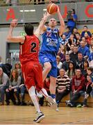 9 January 2015; Colin O'Reilly, C&S UCC Demons, in action against Kevin Lacey, Travelodge Swords Thunder. Basketball Ireland Men's National Cup Semi-Final, C&S UCC Demons v Travelodge Swords Thunder. Mardyke Arena, Cork. Picture credit: Brendan Moran / SPORTSFILE