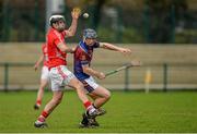 10 January 2015; Alan Frahill O'Connor, Cork, in action against David McInerney, University of Limerick. Waterford Crystal Cup Preliminary Round, Cork v University of Limerick, CIT GAA Grounds, Bishopstown, Co. Cork. Picture credit: Brendan Moran / SPORTSFILE