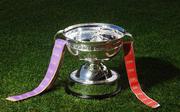 7 September 2007; Today the new O'Duffy Cup, that will be presented to the winners of the Gala All Ireland Senior Camogie Final, went on display in Croke Park. The cup is a replica of the Ardagh Chalice and is named in honour of co-founder of the Association ,the late Seàn O'Duffy. Cork, led by Gemma O'Connor, will take on Wexford, led by Mary Leacy, at 4.00pm on Sunday. Croke Park, Dublin. Photo by Sportsfile