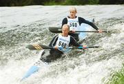 8 September 2007; Dermot Hudson and Malcolm Banks, Senior Racing Kayak Doubles, pictured at the Lucan Weir during the 2007 Liffey Descent. Picture credit; Caroline Quinn / SPORTSFILE