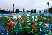 8 September 2007; Republic of Ireland supporters, left to right, John McGrath, Jeff Moran, Corey Murphy and Jamie Hanly, all from Co.Carlow, at the game. 2008 European Championship Qualifier, Slovakia v Republic of Ireland, Slovan Stadion, Tehelné Pole, Bratislava, Slovakia. Picture credit; David Maher / SPORTSFILE
