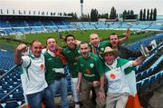 8 September 2007;  Republic of Ireland supporters cheer on their team before the start of the game. 2008 European Championship Qualifier, Slovakia v Republic of Ireland, Slovan Stadion, Tehelné Pole, Bratislava, Slovakia. Picture credit; David Maher / SPORTSFILE