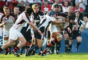 8 September 2007; Tim Barker, Ulster, is tackled by Pete Buxton, Gloucester. Pre-season friendly, Ulster Rugby v Gloucester Rugby, Ravenhill Park, Belfast, Co. Antrim. Picture Credit; John Dickson / SPORTSFILE