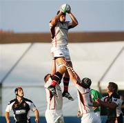 8 September 2007; Tim Barker, Ulster, wins this lineout ball against Gloucester. Pre-season friendly, Ulster Rugby v Gloucester Rugby, Ravenhill Park, Belfast, Co. Antrim. Picture Credit; John Dickson / SPORTSFILE