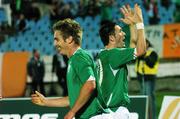 8 September 2007; Kevin Doyle, left, Republic of Ireland, and team-mate Robbie Keane celebrate after scoring the second goal. 2008 European Championship Qualifier, Slovakia v Republic of Ireland, Slovan Stadion, Tehelné Pole, Bratislava, Slovakia. Picture credit; David Maher / SPORTSFILE