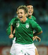 8 September 2007; Kevin Doyle, Republic of Ireland, and team-mate Stephen Kelly, right, celebrate after Doyle scored the second goal. 2008 European Championship Qualifier, Slovakia v Republic of Ireland, Slovan Stadion, Tehelné Pole, Bratislava, Slovakia. Picture credit; David Maher / SPORTSFILE