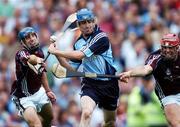 9 September 2007; Peadar Carton, Dublin, in action against David Kennedy, left, and John Lee, Galway. Erin All-Ireland Under 21 Hurling Championship Final, Dublin v Galway, Croke Park, Dublin. Picture credit; Brian Lawless / SPORTSFILE