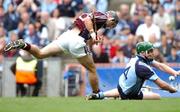 9 September 2007; Sean Glynn, Galway, shoots the ball past Danny Webster, Dublin, to score his side's second goal. Erin All-Ireland Under 21 Hurling Championship Final, Dublin v Galway, Croke Park, Dublin. Picture credit; Paul Mohan / SPORTSFILE *** Local Caption ***