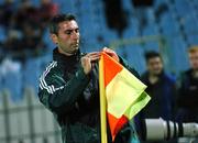 8 September 2007; The fourth official, Paolo Dondarini, places the flag back onto the corner flag pole during the game. 2008 European Championship Qualifier, Slovakia v Republic of Ireland, Slovan Stadion, Tehelné Pole, Bratislava, Slovakia. Picture credit; David Maher / SPORTSFILE