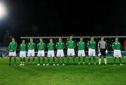 8 September 2007; The Republic of Ireland team, left to right, Kevin Kilbane, Stephen Ireland, Paul McShane, Kevin Doyle, Aiden McGeady, Lee Carsley, John O'Shea, Stephen Kelly, Richard Dunne, Shay Given and captain, Robbie Keane. 2008 European Championship Qualifier, Slovakia v Republic of Ireland, Slovan Stadion, Tehelné Pole, Bratislava, Slovakia. Picture credit; David Maher / SPORTSFILE