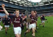 9 September 2007; Kevin Hynes, left, and Conor Kavanagh, Galway, celebrate with the cup at the end of the game. Erin All-Ireland Under 21 Hurling Championship Final, Dublin v Galway, Croke Park, Dublin. Picture credit; Paul Mohan / SPORTSFILE *** Local Caption ***