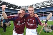 9 September 2007; Galway's Conor Kavanagh, left, and Noel Kelly, celebrate after the match. Erin All-Ireland Under 21 Hurling Championship Final, Dublin v Galway, Croke Park, Dublin. Picture credit; Brian Lawless / SPORTSFILE