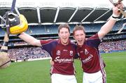 9 September 2007; Galway's Martin Ryan, left, and Finian Coone, celebrate after the match. Erin All-Ireland Under 21 Hurling Championship Final, Dublin v Galway, Croke Park, Dublin. Picture credit; Brian Lawless / SPORTSFILE