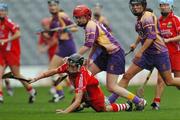 9 September 2007; Gemma O'Connor, Cork, in action against Rose-Marie Breen, Wexford. Gala All-Ireland Senior Camogie Final, Cork v Wexford, Croke Park, Dublin. Picture credit; Brian Lawless / SPORTSFILE
