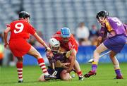 9 September 2007; Michelle O'Leary and Caroline Murphy, right, Wexford, in action against Rena Buckley and Gemma O'Connor, left, Cork. Gala All-Ireland Senior Camogie Final, Cork v Wexford, Croke Park, Dublin. Picture credit; Brian Lawless / SPORTSFILE