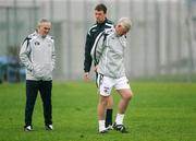 10 September 2007; Northern Ireland manager Nigel Worthington, right, after being told by Team Physio Terry Hayes, left, on Jonny Evans injury, during squad training. Northern Ireland Squad Training, Laugardalsvollur stadium, Reykjavik, Iceland. Picture credit; Oliver McVeigh / SPORTSFILE