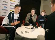 10 September 2007; Northern Ireland's Chris Baird speaking to the Icelandic Press at a Press Conference before their 2008 European Championship Qualifier against Iceland. Northern Ireland Press Conference, Radisson Saga Hotel, Reykjavik, Iceland. Picture credit; Oliver McVeigh / SPORTSFILE