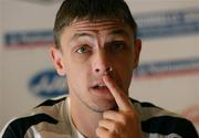 10 September 2007; Northern Ireland's Chris Baird speaking at a Press Conference before their 2008 European Championship Qualifier against Iceland. Northern Ireland Press Conference, Radisson Saga Hotel, Reykjavik, Iceland. Picture credit; Oliver McVeigh / SPORTSFILE