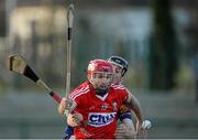 10 January 2015; Stephen Moylan, Cork, in action against Jack Brown, University of Limerick. Waterford Crystal Cup Preliminary Round, Cork v University of Limerick, CIT GAA Grounds, Bishopstown, Co. Cork. Picture credit: Brendan Moran / SPORTSFILE
