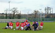 10 January 2015; The Cork team warm down after the game. Waterford Crystal Cup Preliminary Round, Cork v University of Limerick, CIT GAA Grounds, Bishopstown, Co. Cork. Picture credit: Brendan Moran / SPORTSFILE