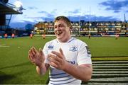 10 January 2015; Leinster's fourth try scorer Tadhg Furlong following his side's victory. Guinness PRO12, Round 13, Cardiff Blues v Leinster. BT Sport Cardiff Arms Park, Cardiff, Wales. Picture credit: Stephen McCarthy / SPORTSFILE