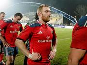 10 January 2015; Keith Earls, Munster, leaves the pitch after a hard fought victory over Zebre. Guinness PRO12 Round 13, Zebre v Munster, Stadio XXV Aprile, Parma, Italy. Picture credit: Roberto Bregani / SPORTSFILE