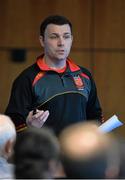10 January 2015; Liam Cronin, GAA Coordinator, Ard Scoil Rís, Limerick, speaking during the Liberty Insurance GAA Annual Games Development Conference. Croke Park, Dublin. Picture credit: Ramsey Cardy / SPORTSFILE