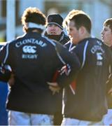 10 January 2015; Clontarf head coach Andy Wood with his players. Ulster Bank League Division 1A, Clontarf v Lansdowne, Castle Avenue, Clontarf, Co. Dublin. Picture credit: Matt Browne / SPORTSFILE