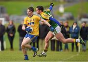 3 January 2015; Kevin Kilcline, Roscommon, in action against Ronan Murphy, Kerry. Roscommon v Kerry, Hastings Cup 2015 Group 2 Round 1. Gort GAA Grounds, Gort, Co. Galway. Picture credit: Pat Murphy / SPORTSFILE