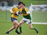3 January 2015; Tadhg O'Rourke, Roscommon, in action against Cathal Murphy, Kerry. Roscommon v Kerry, Hastings Cup 2015 Group 2 Round 1. Gort GAA Grounds, Gort, Co. Galway. Picture credit: Pat Murphy / SPORTSFILE
